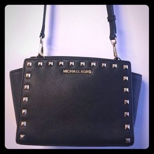 Black Michael Kors Studded Selma Mini